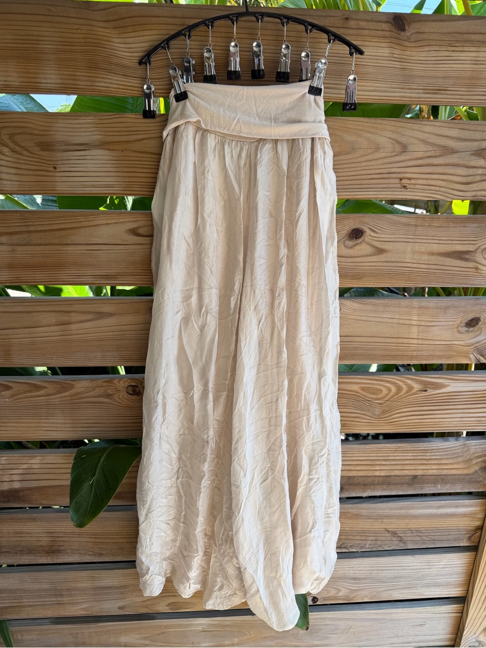 Women's Cream silk Maxi pants -